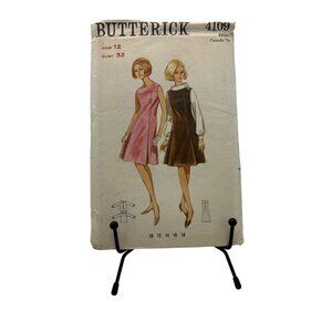 Butterick Sewing Pattern Jumper Blouse Size 12 Yolked Mini dress 1960s